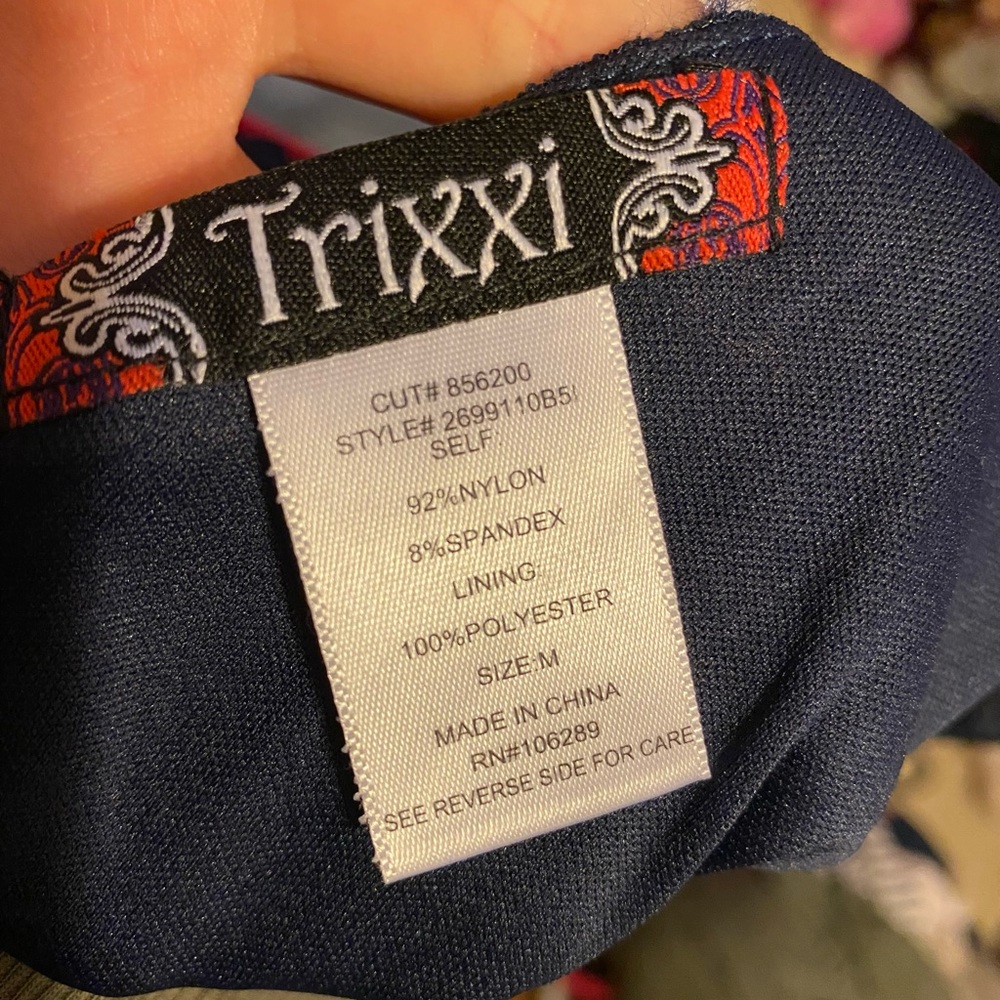 Trixxi Navy Blue Lace Fitted Short Dress M - Picture 3 of 3